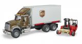 Bruder Mack granite UPS truck met vorkheftruck